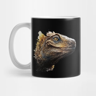 focus of scary brown komodo head Mug